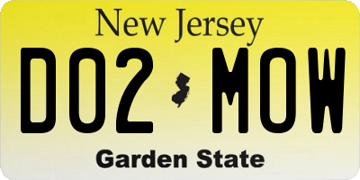 NJ license plate D02MOW