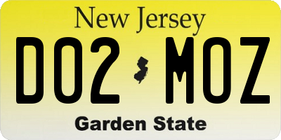NJ license plate D02MOZ