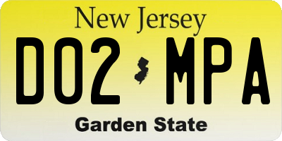 NJ license plate D02MPA