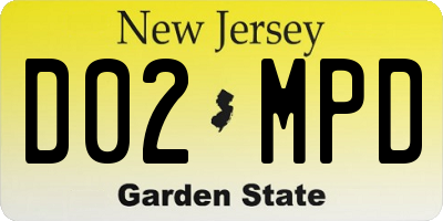 NJ license plate D02MPD
