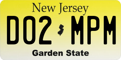 NJ license plate D02MPM