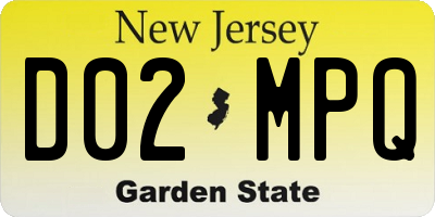 NJ license plate D02MPQ