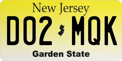 NJ license plate D02MQK