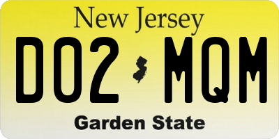 NJ license plate D02MQM