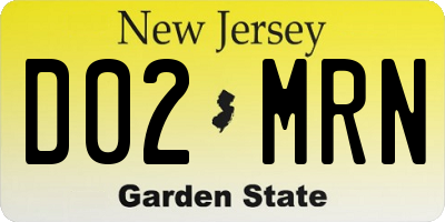 NJ license plate D02MRN
