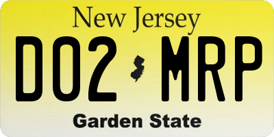 NJ license plate D02MRP