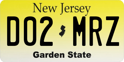 NJ license plate D02MRZ