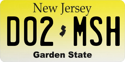 NJ license plate D02MSH
