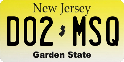 NJ license plate D02MSQ