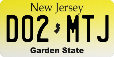 NJ license plate D02MTJ