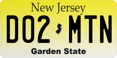 NJ license plate D02MTN
