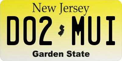 NJ license plate D02MUI