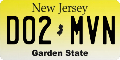 NJ license plate D02MVN