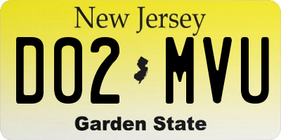 NJ license plate D02MVU