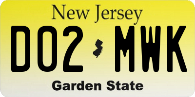 NJ license plate D02MWK