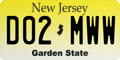 NJ license plate D02MWW