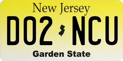 NJ license plate D02NCU