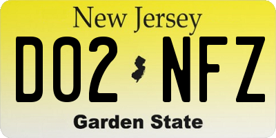 NJ license plate D02NFZ