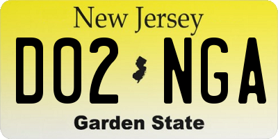 NJ license plate D02NGA