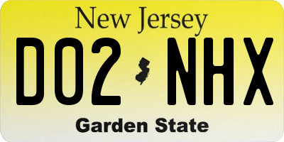 NJ license plate D02NHX