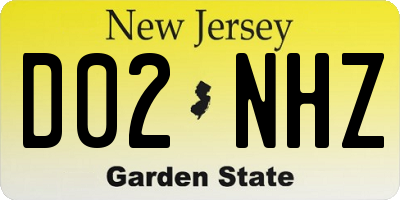 NJ license plate D02NHZ