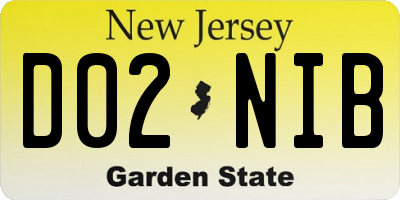 NJ license plate D02NIB
