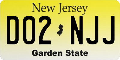 NJ license plate D02NJJ