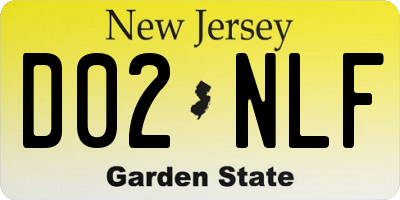 NJ license plate D02NLF