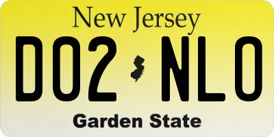 NJ license plate D02NLO