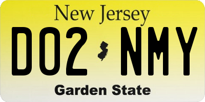 NJ license plate D02NMY