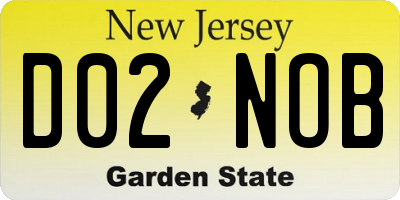 NJ license plate D02NOB
