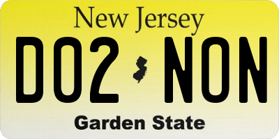NJ license plate D02NON