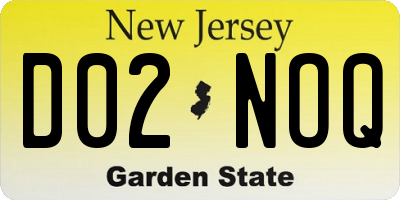 NJ license plate D02NOQ