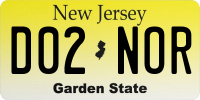 NJ license plate D02NOR