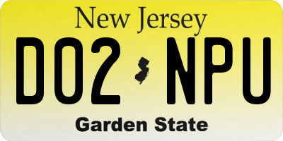 NJ license plate D02NPU