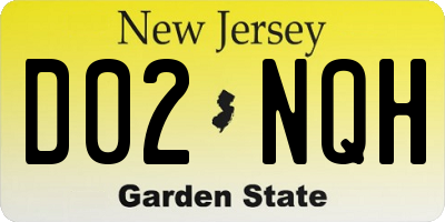 NJ license plate D02NQH