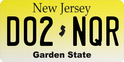 NJ license plate D02NQR