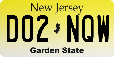 NJ license plate D02NQW