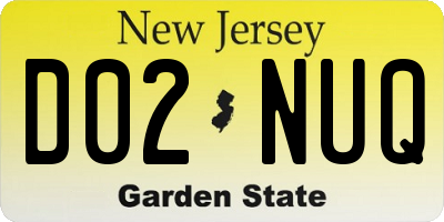 NJ license plate D02NUQ
