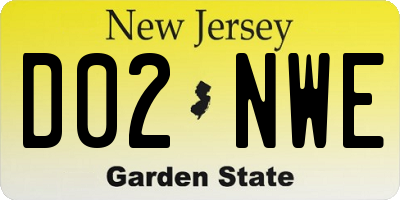 NJ license plate D02NWE