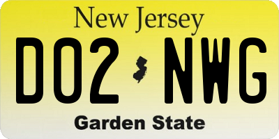 NJ license plate D02NWG