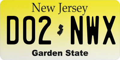 NJ license plate D02NWX