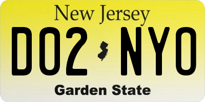 NJ license plate D02NYO