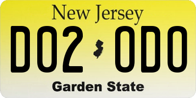 NJ license plate D02ODO