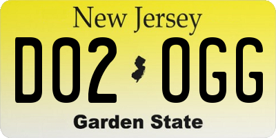 NJ license plate D02OGG
