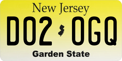 NJ license plate D02OGQ