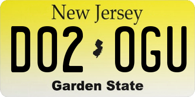 NJ license plate D02OGU