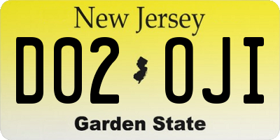 NJ license plate D02OJI