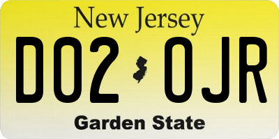 NJ license plate D02OJR