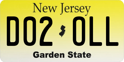 NJ license plate D02OLL